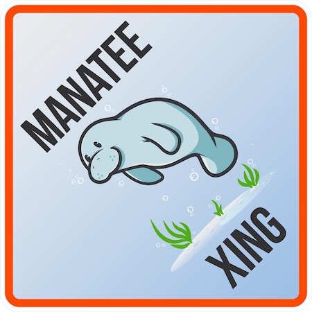 Lyle Manatee Xing with Symbol, 24x24, Engineer Grade, White G-12810-EG_24x24