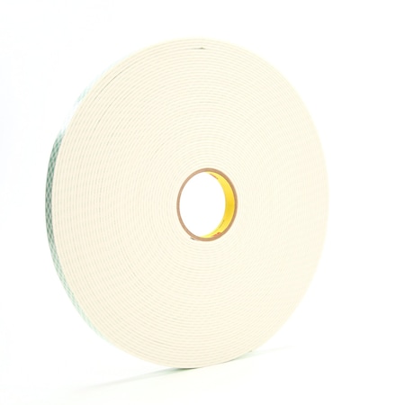 3M Double-Sided Foam Tape, 3/4 in W, 36 yd L, 1/8 in, Polyurethane Foam, Double-Sided, 12 PK 4008