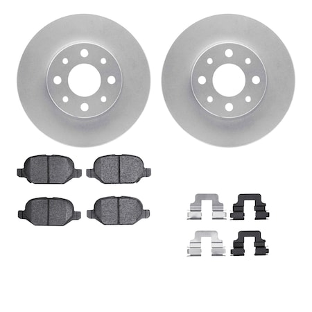 Dynamic Friction Co DFC GEOSPEC Coated Rotors with 5000 Brake Pads - Ceramic and Hardware 4512-07011