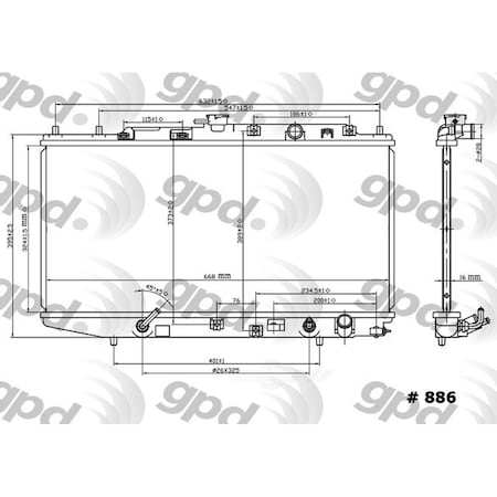 Global Parts Distributors Radiator 886C