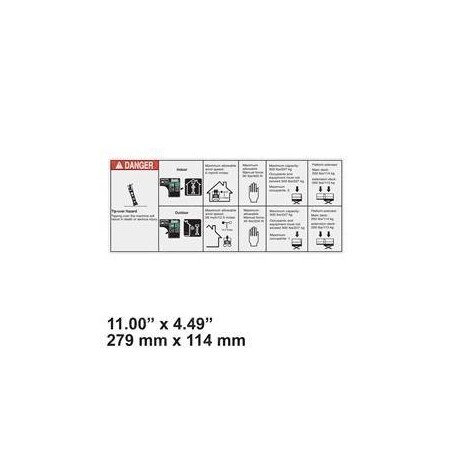 Genie REPLACEMENT DECAL, DANGER MAX CAPACITY 1296300GT