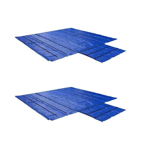 Mytee Products Superlight 14oz Flatbed Trailer Lumber Steel Tarp 20x27 6ft Drop - Blue, 2PK SLLT6FT-BLUEx2