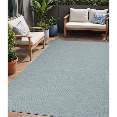 Homeroots 5' X 7' Aqua Indoor Outdoor Area Rug 522441