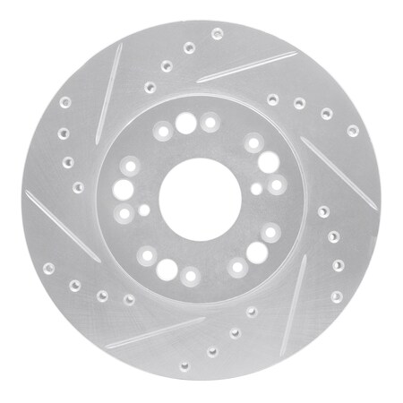 Dynamic Friction Co DFC Brake Rotor - Drilled and Slotted - Silver 631-75002L
