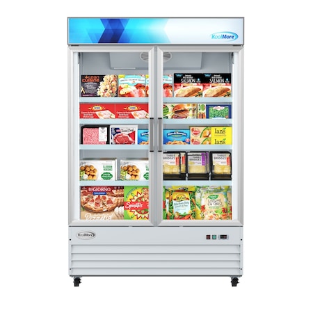 Koolmore 53 in. 2-Door Commercial Display Merchandiser Freezer 45 cu. ft. in White MDF-2GD-45C-WH MDF-2GD-45C-WH