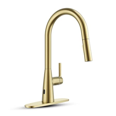 Anzzi Touchless Pull-Down Kitchen Faucet - Satin Brass KF-AZ701SB