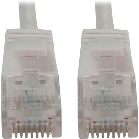 Eaton Tripp Lite Series Cat6a 10G Snagless Molded Slim UTP Ethernet Cable RJ45 M/M, PoE, White, 7 ft. N261-S07-WH