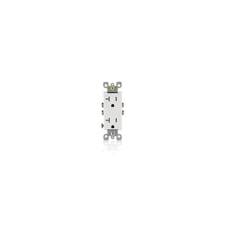 Leviton Residential Grade Decora Receptacle, 20 Amp, 125 Volt T5825-W