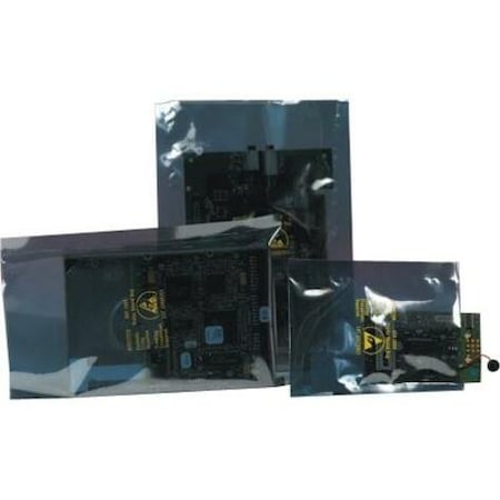 Box Packaging Open End Static Shielding Bag 20W x 14L 3.1 Mil Transparent Metal 100/Pk STC184