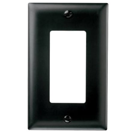 Legrand TradeMaster TP Wallplate, 4.687 in L, 2.937 in W, 1 -Gang, Nylon, Black, Matte TP26BKCC15
