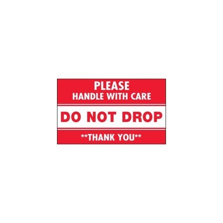 Bubblefast 3 x 5'' - ''Do Not Drop - Please Handle With Care'' Labels BFSCL541