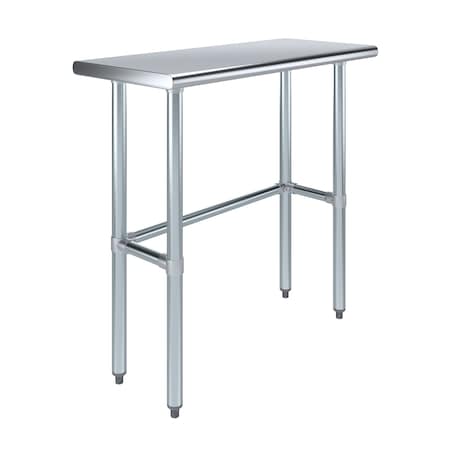 Amgood 16 in. x 36 in. Open Base Stainless Steel Work Table WT-1636-RCB-Z