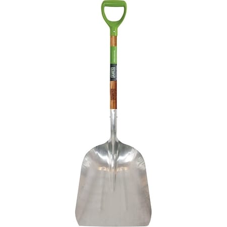 Ames Scoop Shovel, 15 in W Blade, 11-1/4 in L Blade, Aluminum Blade, Hardwood Handle, D-Shaped Handle 2672100