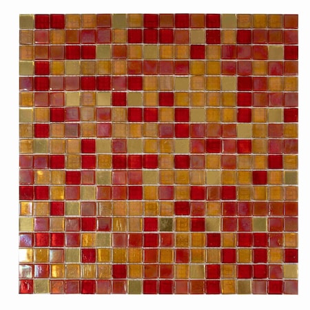 Apollo Tile Mingles 11.6inx11.6in Glossy Red and Yellow Glass Mosaic Wall and Floor Tile 18.69 sqft/case, 20PK MIX1588RD235A