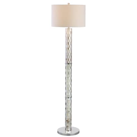 Jonathan Y Liam 63.5" Seashell Mosaic LED Floor Lamp, Cream JYL1057A