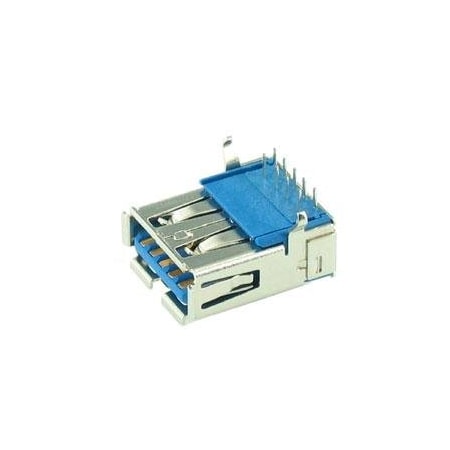 Attend USB 3.0 A Type Receptacle R/A DIP Type, Shell DIP (Straight), 30u in. 209B-DG01
