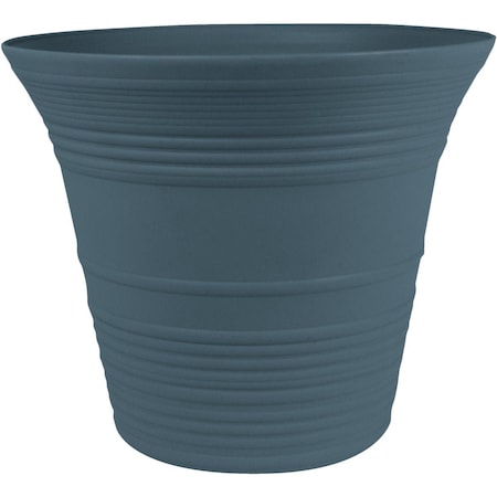 Myers Sedona 12'' Dia. Polypropylene Slate Blue Planter SEA12001DE2