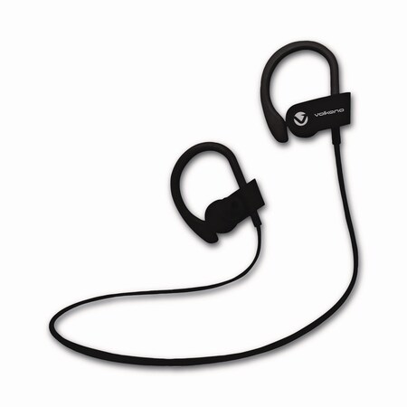 Volkano Race Series Wireless Bluetooth 4.2 Stereo Earphones with Built-In Mic, Black VK-1008-BK