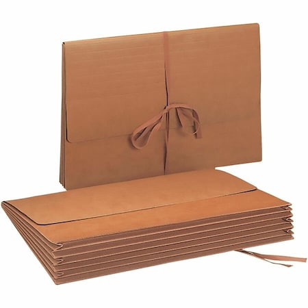 Smead Wallet, 514 Expansion, Flap with Cloth Tie Closure, Legal Size, Redrope, Red Fiber SMD71075