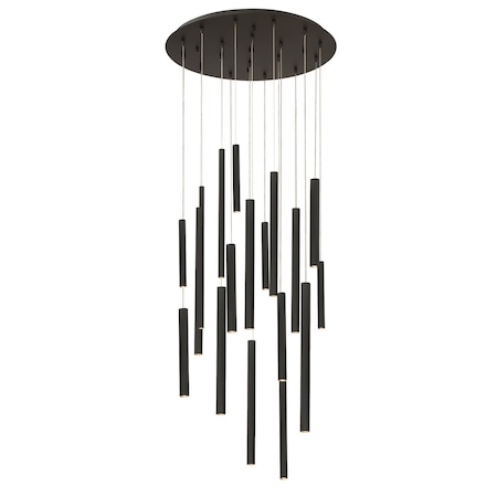 Eurofase Santana Contemporary LED Chandelier, 18-Light, 900 Lumens, Black/Black 31445-016
