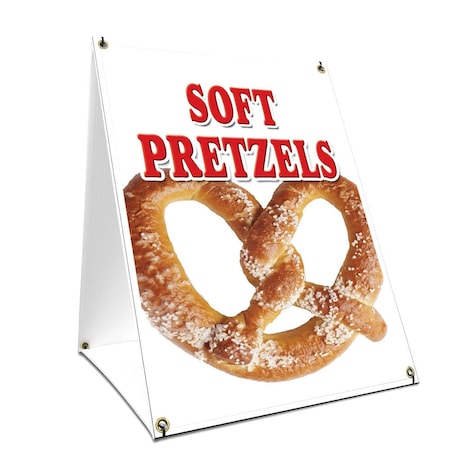Signmission Soft Pretzels, 36 Inch x 24 Inch A-frame Yard Sign, Plastic Sign SBC-2436-Soft Pretzels