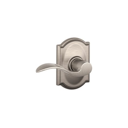 Schlage Accent Series Passage Lever Lockset, Zinc, Satin Nickel Camel F10VACC619CAM