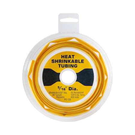Auveco Thin-Wall Heat Shrink Tubing 5/16in 12-10 Gauge, Yellow 25018