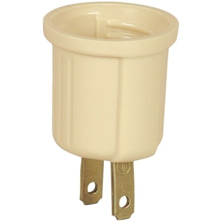 Eaton Wiring Devices Lamp Holder Adapter, 660 W, 2-Outlet, Thermoplastic, Ivory BP738V
