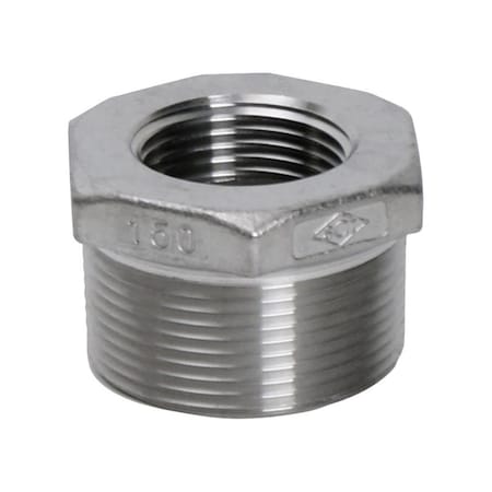 Smith-Cooper Stainless Steel Hex Bushing, 1 in. MPT x 3/4 in. FPT, Lead-Free, 300 psi  4810636
