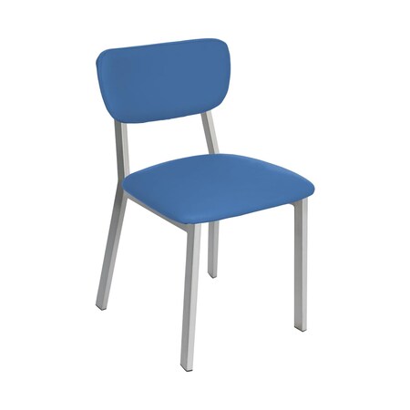 Bfm Seating Hamilton Side Chair, Grade 3 Vinyl Seat & Back - Steel Frame - Platinum Finish JS10C2011-2011PL