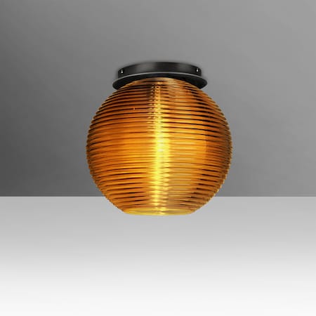 Besa Lighting Besa Kristall 8 Ceiling, Amber, Black FInish, 1x60W E26 base 461682C-BK