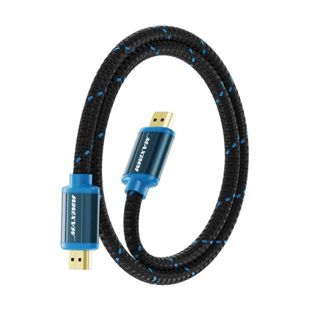 Maximm 1ft 4K Ultra HD Braided HDMI 2.0 Cable 18Gbps 4K60Hz HDR HDMI-4K1FT