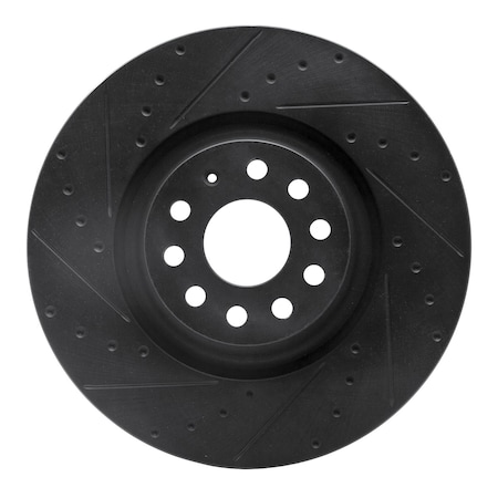 Dynamic Friction Co DFC Brake Rotor - Drilled and Slotted - Black 633-74034L