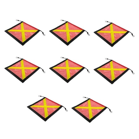 Mytee Products 8 Pcs Safety Flag w/Bungees Cord DOT Compliant 18in Reflective High Visibility X, 8PK VMF-B-REFXx8