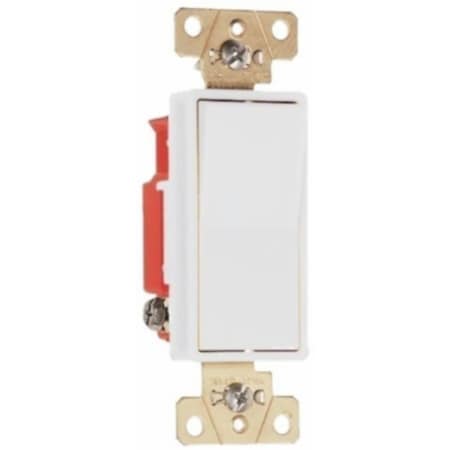 Legrand Decorator Switch, 20 A, 120/277 VAC, Back Wire, Side Wire Terminal, White 2623WCC6