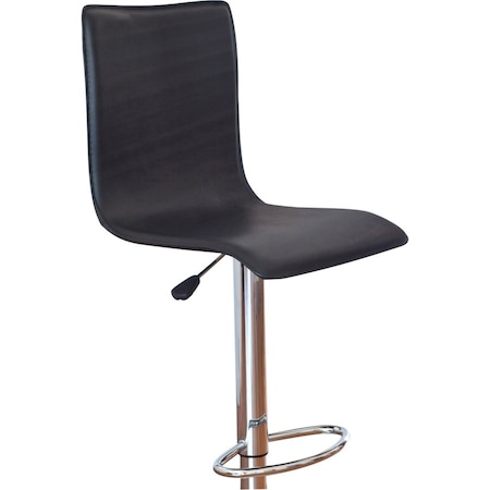 Winsome 93145 High Back L Shape Air Lift Stool - Black and Metal 93145