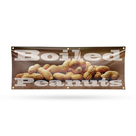 Signmission Boiled Peanuts, 24 Inch x 72 Inch, Vinyl Banner B-72-30490
