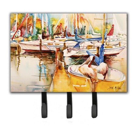 Carolines Treasures Sailboat With Pelican Golden Days Leash and Key Holder JMK1042TH68