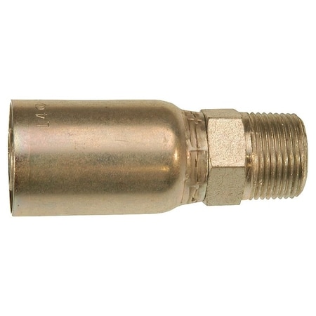 Gates MegaCrimp G25100-0608 Hose Coupling, 1/2-14, Crimp x NPTF, Straight Angle, Steel, Zinc G251000608