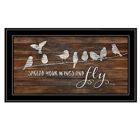 Homeroots Spread Your Wings and Fly 2 Black Framed Print Wall Art 405331