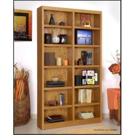 Convenience Concepts Double Wide Bookcase, Dry Oak Finish 12 Shelves HI472079