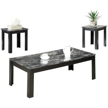 Monarch Specialties Dining Table - 36"X 60" / Dark Taupe / Black Metal I 7843P