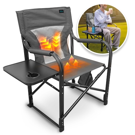 Snow Joe 24V Heated Directors Chair - Gray BHC-24VH-GRY