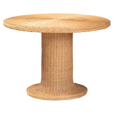 Bali & Pari Farrow Bohemian Braided Light Honey Rattan Dining Table 258-14154-ZORO