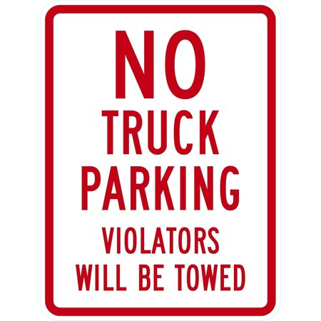 Lyle No Truck Parking, Violators Will Be Towed, 18x24, Non-Reflective, White G-11108-NA_18x24
