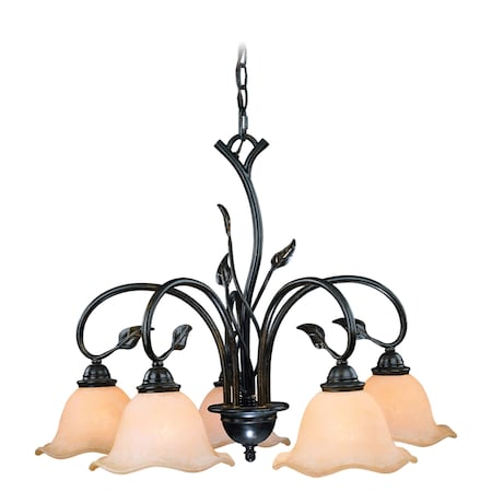 Vaxcel Vine 5 Light Black Rustic Chandelier CH38805OL