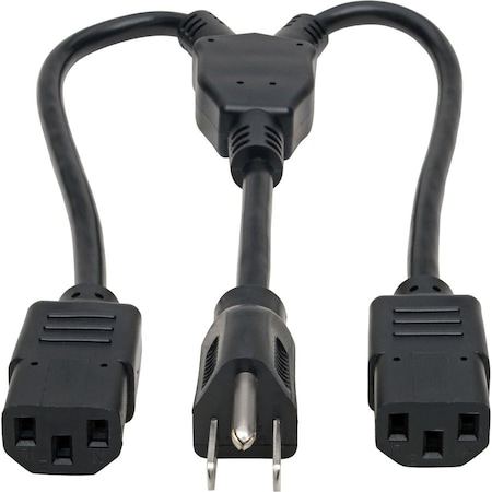 Tripp Lite Power Cord, 1-1/2 ft, Black, 18 AWG P004-18N-2C13