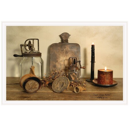 Homeroots Sweet Cream Butter 5 White Framed Print Wall Art 404372