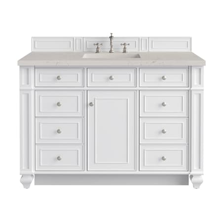 James Martin Vanities Bristol 48" Single Vanity, Bright White, w/ 3 CM Siberian Silestone Top 157-V48-BW-3SFR