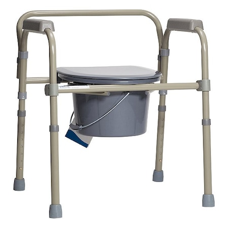 Dynarex Commode Chair, Gray, Steel 10372